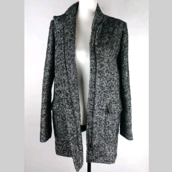 Theory wool blend herringbone cocoon dolina coat - Picture 8 of 13